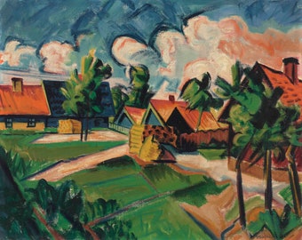 Abendwolken by Hermann Max Pechstein Home Decor Wall Decor Giclee Art Print Poster A4 A3 A2 Large Print BOGOFREE (see product page)