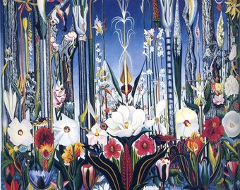 Flowers, Italy by Joseph Stella Home Decor Wall Decor Giclee Art Print Poster A4 A3 A2 Large Print FLAT RATE SHIPPING