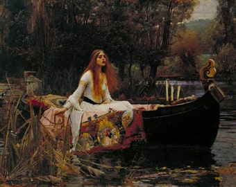 The Lady of Shalott by John William Waterhouse Home Decor Wall Decor Giclee Art Print Poster A4 A3 A2 Large Print FLAT RATE SHIPPING