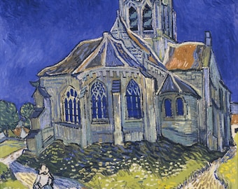 The church in Auvers-sur-Oise by Vincent Van Gogh Home Decor Wall Decor Giclee Art Print Poster A4 A3 A2 Large Print FLAT RATE SHIPPING