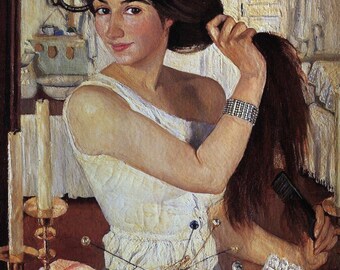 Self-portrait by Zinaida Serebriakova Home Decor Wall Decor Giclee Art Print Poster A4 A3 A2 Large Print FLAT RATE SHIPPING