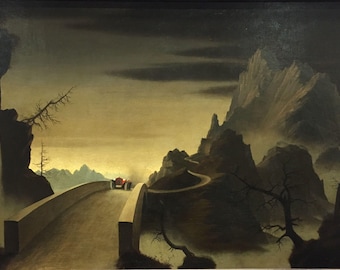 Mountain Landscape with Automobile by Franz Sedlacek Home Decor Wall Decor Giclee Art Print Poster A4 A3 A2 Large Print BOGOFREE