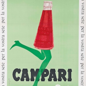 Campari Advertising Poster by Franz Marangolo Home Decor Wall Decor Giclee Art Print Poster A4 A3 A2 Large Print BOGOFREE (see product page)