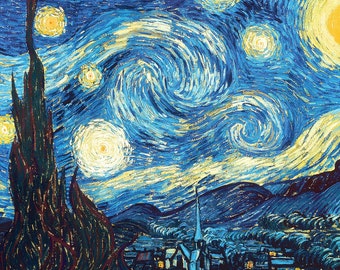 The Starry Night by Vincent Van Gogh Home Decor Wall Decor Giclee Art Print Poster A4 A3 A2 Large Print FLAT RATE SHIPPING