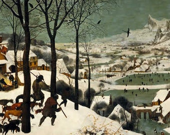 The Hunters in the Snow by Pieter Bruegel the Elder Home Decor Wall Decor Giclee Art Print Poster A4 A3 A2 Large Print FLAT RATE SHIPPING