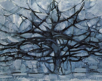 Grey Tree by Piet Mondrian Home Decor Wall Decor Giclee Art Print Poster A4 A3 A2 Large BOGOFREE (see product page)