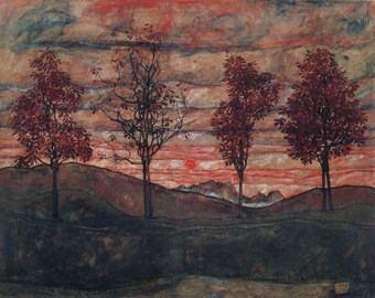 Four Trees by Egon Schiele