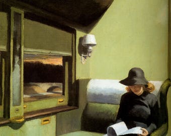 Compartment C, Car 193 by Edward Hopper Home Decor Wall Decor Giclee Art Print Poster A4 A3 A2 Large Print BOGOFREE (see product page)