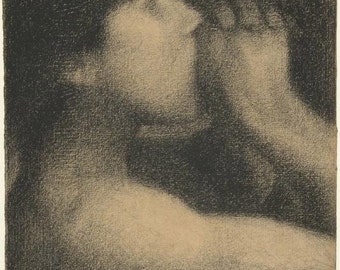 L’écho, study for Une baignade by Georges Seurat