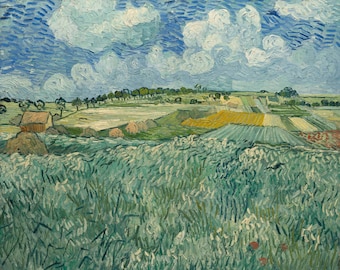 Plain at Auvers with rain clouds by Vincent Van Gogh Home Decor Wall Decor Giclee Art Print Poster A4 A3 A2 Large Print FLAT RATE SHIPPING