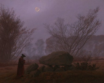 A Walk at Dusk by Caspar David Friedrich Home Decor Wall Decor Giclee Art Print Poster A4 A3 A2 Large Print FLAT RATE SHIPPING