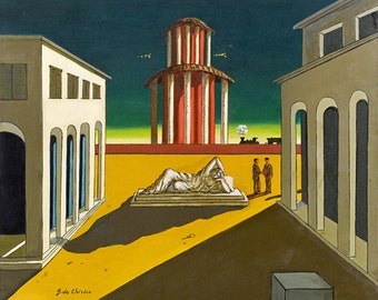 Piazza d'Italia by Giorgio De Chirico Home Decor Wall Decor Giclee Art Print Poster A4 A3 A2 Large Print FLAT RATE SHIPPING