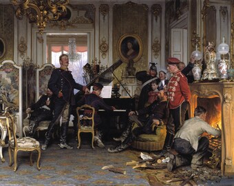 A Billet outside Paris by Anton von Werner Home Decor Wall Decor Giclee Art Print Poster A4 A3 A2 Large Print BOGOFREE (see product page)