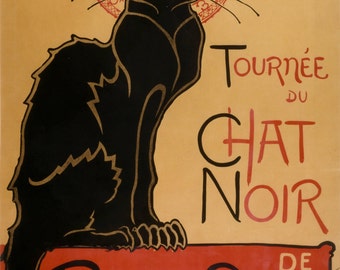 Chat Noir Black Cat by Théophile-Alexandre Steinlen Home Decor Wall Decor Giclee Art Print Poster A4 A3 A2 Large Print FLAT RATE SHIPPING