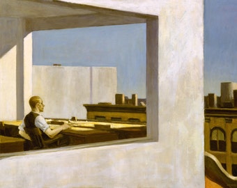 Office in a Small City by Edward Hopper Home Decor Wall Decor Giclee Art Print Poster A4 A3 A2 Large Print BOGOFREE (see product page)
