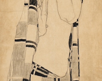 Standing Girl by Egon Schiele Home Decor Wall Decor Giclee Art Print Poster A4 A3 A2 Large BOGOFREE (see product page)
