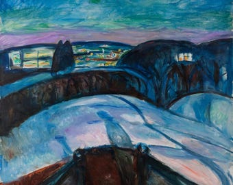 Starry Night 1922 by Edvard Munch Home Decor Wall Decor Giclee Art Print Poster A4 A3 A2 Large Print BOGOFREE (see product page)