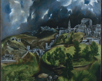 View of Toledo by El Greco Home Decor Wall Decor Giclee Art Print Poster A4 A3 A2 Large Print BOGOFREE (see product page)