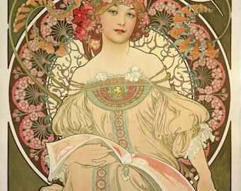 Art Nouveau Poster Champagne by Mucha Home Decor Wall Decor Giclee Art Print Poster A4 A3 A2 Large Print FLAT RATE SHIPPING