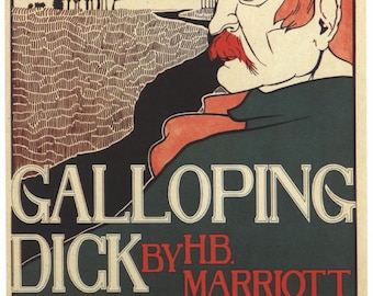 Vintage Poster Galloping Dick Frank Hazenplug Home Decor Wall Decor Giclee Art Print Poster A4 A3 A2 Large Print FLAT RATE SHIPPING