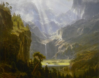 The Rocky Mountains by Albert Bierstadt Home Decor Wall Decor Giclee Art Print Poster A4 A3 A2 Large Print FLAT RATE SHIPPING