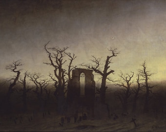 Abbey in the Oakwood by Caspar David Friedrich