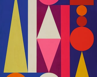 Dimanche I by Auguste Herbin Home Decor Wall Decor Giclee Art Print Poster A4 A3 A2 Large Print BOGOFREE (see product page)