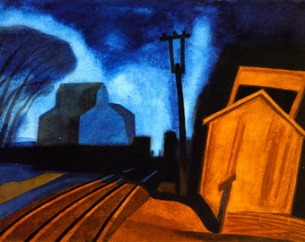 Flag Station, Elizabeth, New Jersey by Oscar Bluemner