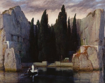 Die Toteninsel by Arnold Böcklin Home Decor Wall Decor Giclee Art Print Poster A4 A3 A2 Large Print FLAT RATE SHIPPING