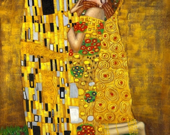 The Kiss by Gustav Klimt Home Decor Wall Decor Giclee Art Print Poster A4 A3 A2 Large FLAT RATE SHIPPING