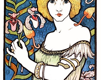 Affiche vintage française Art Nouveau Salon des Cent 17e exposition