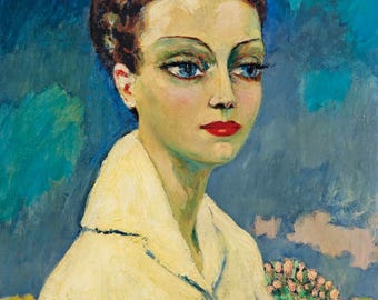 Femme a la Blouse Blanche by Kees van Dongen Home Decor Wall Decor Giclee Art Print Poster A4 A3 A2 Large Print FLAT RATE SHIPPING