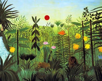 Exotic Landscape in Africa by Henri Rousseau Home Decor Wall Decor Giclee Art Print Poster A4 A3 A2 Large Print BOGOFREE (see product page)