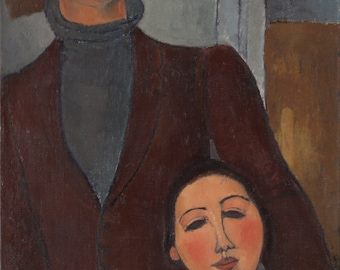 Jacques and Berthe Lipchitz by Amedeo Modigliani Home Decor Wall Decor Giclee Art Print Poster A4 A3 A2 Large Print FLAT RATE SHIPPING