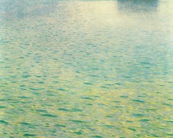 Lake Attersee by Gustav Klimt Home Decor Wall Decor Giclee Art Print Poster A4 A3 A2 Large Print FLAT RATE SHIPPING