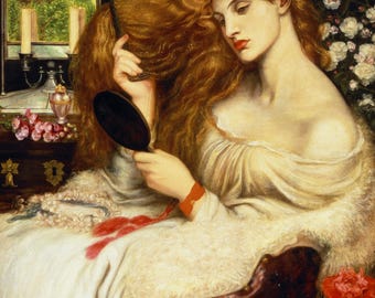Lady Lilith by Dante Gabriel Rossetti Wall Decor Giclee Art Print Poster A4 A3 A2 Large Print FLAT RATE SHIPPING