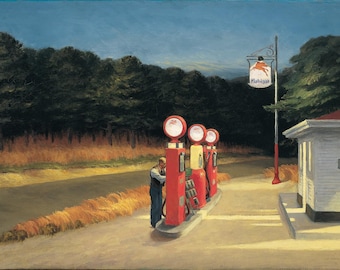 Gas 1940  by Edward Hopper Home Decor Wall Decor Giclee Art Print Poster A4 A3 A2 Large Print BOGOFREE (see product page)