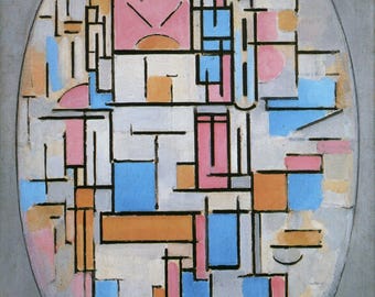Oval Composition with Light Colours by Piet Mondrian Wall Decor Giclee Art Print Poster A4 A3 A2 Large BOGOFREE (see product page)