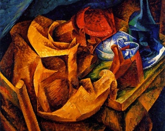 Cubism Art Print The Drinker by Umberto Boccioni Art Print Wall Decor Giclee Home Decor A4 A3