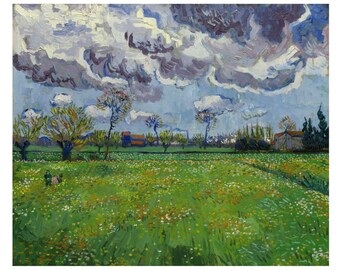 Paysage Sous un Ciel Mouvemente by Vincent Van Gogh Home Decor Wall Decor Giclee Art Print Poster A4 A3 A2 Large Print FLAT RATE SHIPPING