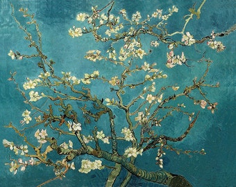 Almond Blossoms Blue by Vincent Van Gogh Home Decor Wall Decor Giclee Art Print Poster A4 A3 A2 Large Print FLAT RATE SHIPPING