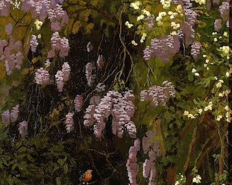 Wisteria in Bloom by Edward Okuń Home Decor Wall Decor Giclee Art Print Poster A4 A3 A2 Large Print BOGOFREE (see product page)