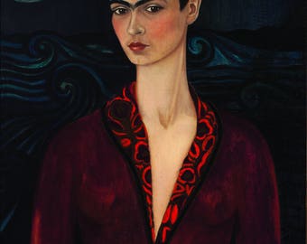 Self Portrait by Frida Kahlo Home Decor Wall Decor Giclee Art Print Poster A4 A3 A2 Large Print BOGOFREE (see product page)