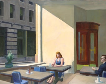 Sunlight in a Cafeteria by Edward Hopper Home Decor Wall Decor Giclee Art Print Poster A4 A3 A2 Large Print BOGOFREE (see product page)