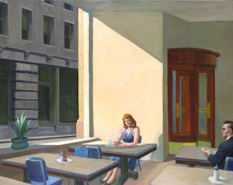 Sunlight in a Cafeteria by Edward Hopper Home Decor Wall Decor Giclee Art Print Poster A4 A3 A2 Large Print FLAT RATE SHIPPING