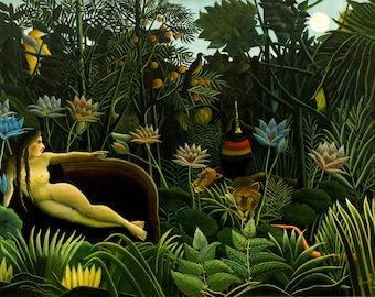 The Dream by Henri Rousseau Home Decor Wall Decor Giclee Art Print Poster A4 A3 A2 Large Print FLAT RATE SHIPPING