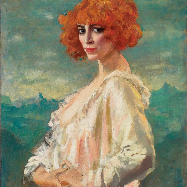 La marquise Casati par Augustus Edwin John Décoration d'intérieur Décoration murale Impression jet d'encre Art Poster A4 A3 A2 Grands caractères