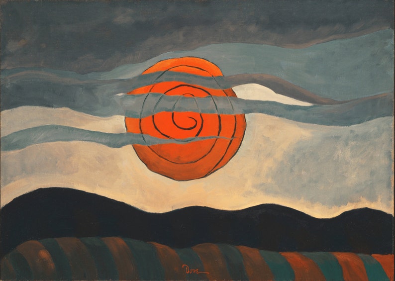 Red Sun by Arthur Dove Home Decor Wall Decor Giclee Art Print Poster A4 A3 A2 Large Print FLAT RATE SHIPPING image 1