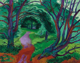 Waldweg by Hermann Max Pechstein Home Decor Wall Decor Giclee Art Print Poster A4 A3 A2 Large Print BOGOFREE (see product page)