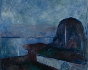 Starry Night by Edvard Munch Home Decor Wall Decor Giclee Art Print Poster A4 A3 A2 Large Print BOGOFREE (see product page)